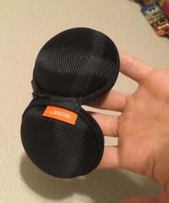 Earbuds Case 2 Pack - GLCON Small Electronic Zipper Case - Shockproof Hard EVA Storage Pouch Zipper Carrying Case for Airpods, Earphone, Ear Bud, Adapter, Cable, Charger, Headset - Black 35 71HSk0hkeIL