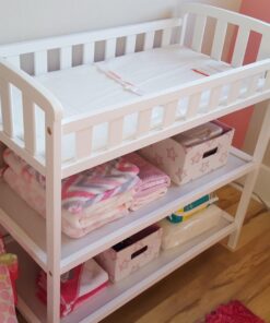 Dream On Me Emily Changing Table In White, Comes With 1" Changing Pad, Features Two Shelves, Portable Changing Station, Made Of Sustainable New Zealand Pinewood 35 71HUlFNyz2L