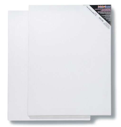 Darice Cotton Stretched, Pack of 2 –18” x 24” Double Primed Wooden Frame, Ideal for Acrylic or Oil Paints, Acid-Free, Medium Weight Blank Canvas, 18" x 24", White 18" x 24"