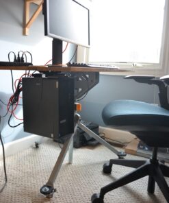 VIVO Adjustable Under Desk and Wall PC Mount, Computer Case CPU Holder with Swivel Action and Secure Locking, Black, MOUNT-PC01 66 71HWNNQgNwL