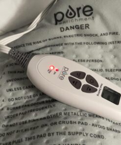 Pure Enrichment® PureRelief™ XL Heating Pad - 12" x 24" Electric Heating Pad for Back Pain & Cramps, 6 Heat Settings, FSA/HSA Eligible, Soft Machine Wash Fabric, Auto-Off & Moist Heat (Charcoal Gray) 56 71HYrgS7nvL