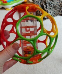 Bright Starts Oball Easy Grasp Rollin' Rainstick Rattle Cause & Effect Infant Toy, Age 3 Months and up Multicolored 27 71HYwweHxrL