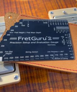 FretGuru 8-in-1 String Action Gauge Guitar Fret Ruler Precision Fret Rocker - Precise CNC Machined, Diamond Honed, Polished Edge Guitar String Height Gauge - Luthier Tool with Thick Leather Case inch 33 71HZK9hWcL