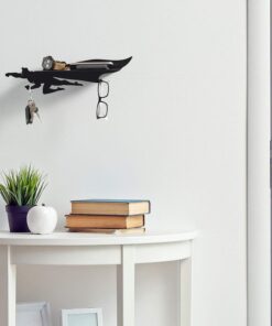 Alternative view of Mail Organizer & Key Holder for Wall Decor - Black Metal Shelf & Entryway Organizer - Key Rack Wall Organizer for Living Room Storage, Gift Ideas for Entryway Decor & Home Organization Hero Shelf