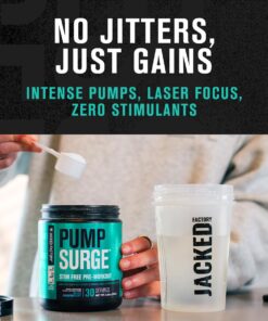 Pumpsurge Caffeine Free Pre Workout for Men & Women - Stim Free Pre Workout Powder, Nitric Oxide Supplement & Nootropic Booster - Intense Pumps, Enhanced Focus - 30 Servings, Watermelon 10 71HZqiNAjgL