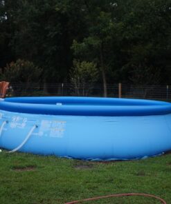 Intex 26175EH Easy Set 18 Feet by 48 Inch Round Inflatable Outdoor Backyard Above Ground Swimming Pool Set with Cover, Ladder, and Filter, Blue 18FT x 48IN 57 71HZvJNN3oL