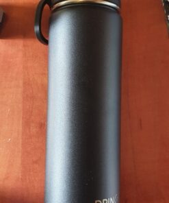 Drinco Stainless Steel Water Bottle Spout Lid Vacuum Insulated Double Wall Water Bottle Wide Mouth (40oz 32oz 22oz 18oz 14oz) Leak Proof Keep Cold Sport Camping Hiking (22 oz, 22oz Black) 22 oz 25 71HaJCHIydL