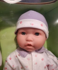 JC Toys - La Baby | Caucasian 16-inch Medium Soft Body Baby Doll | Washable | Removable Purple Outfit w/Hat and Pacifier | for Children 12 Months + Purple Caucasian 31 71HbTDq1pEL