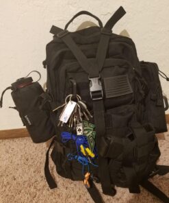 BOOSTEADY Pack of 10 Tactical Gear Clip Molle Web Dominators for Outdoor Hydration Tube Backpack Straps Management with Zippered Pouch Black 25 71Hc0Xa5VL