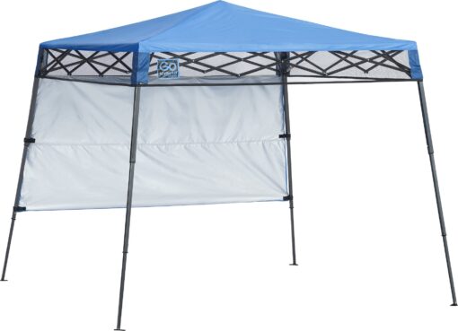 Quik Shade Go Hybrid 6' x 6' Sun Protection Pop-Up Compact and Lightweight 7' x 7' Base Slant Leg Backpack Canopy Regatta Blue