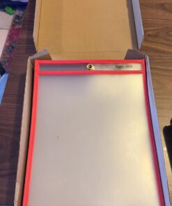 Amazon Basics Heavy Duty Dry Erase Ticket Holder Pockets, Clear Film With Multicolored Fabric Edge, 8.5" X 11", Pack of 25 25 71HcFOrqWRL 1