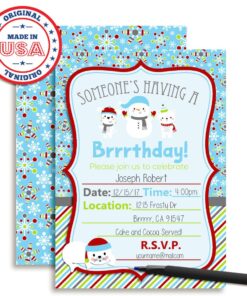 Brrrthday Winter Friends Birthday Party Invitations, 20 5"x7" Fill In Cards with Twenty White Envelopes by AmandaCreation 8 71HcK9oAOoL