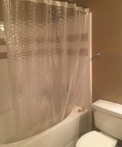 iDesign Waterproof PEVA Plastic Shower Curtain Liner for Use Alone or With Fabric Curtain, 72” x 72”, Clear 72" x 72" 42 71HdMdfXrkL
