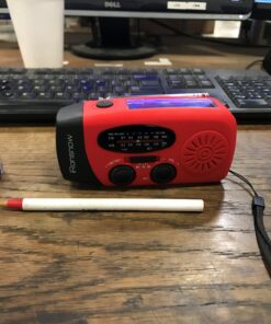 iRonsnow Solar Emergency Hand Crank Weather Radio, Portable Self Powered NOAA AM/FM Radios with SOS Alarm LED Flashlight 2000mAh Power Bank Smart Phone USB Charger for Camping (Red) 38 71HdvbgO L