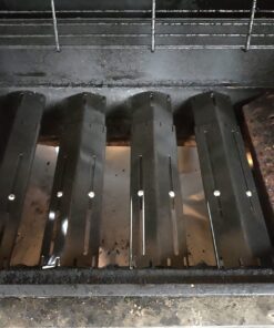 Unicook Universal Replacement Heavy Duty Adjustable Porcelain Steel Heat Plate Shield, Heat Tent, Flavorizer Bar, Burner Cover, Flame Tamer for Gas Grill, Extends from 11.75" up to 21" L, 4 Pack 29 71HgEqkr9xL