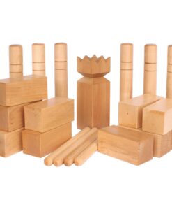 AmishToyBox.com Deluxe Kubb Game Set with Clear Protective Finish - Solid Maple Hardwood - Regulation Size 6 71Hgld58qrL