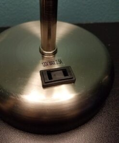 LimeLights LT2024-WHT Brushed Steel Stick Table Desk Lamp with Charging Outlet and Drum Fabric Shade, White 1 40 71HhKI1yYDL