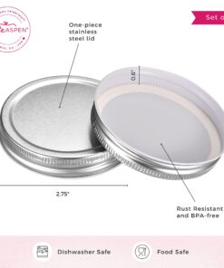 Kate Aspen Mason Jar Lids, Solid Canning Lids (Set of 12), Party Favors, Fits 8 oz, 12 oz and 16 oz Mason Jars 1 Count (Pack of 12) 16 71HhjHtIHAL