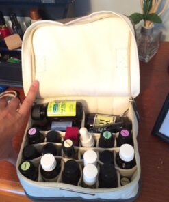 Essential Oil Bag Organizer/Carrying Case - Hold up to 30 Bottles of 15ml Oils! (Beige, M) 15 71Hi35N7XaL