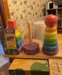 Melissa & Doug Geometric Stacker - Wooden Educational Toy - Shape Sorter And Stacking Toy, Stacking Tower Toy For Babies, Toddlers And Kids Ages 2+, Multicolor, Playsets 33 71HiF4tFbZL