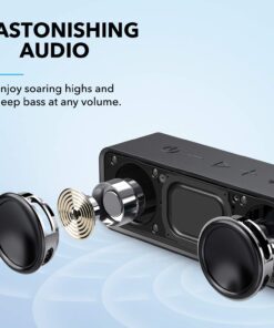 Upgraded, Anker Soundcore Bluetooth Speaker with IPX5 Waterproof, Stereo Sound, 24H Playtime, Portable Wireless Speaker for iPhone, Samsung and More Black 26 71HiWCL3QOL