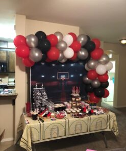 amscan Spalding Basketball Table Cover - 54" x 102", Blue/Red, 1pc 20 71HiejzTxzL