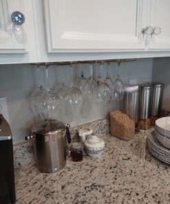 BaodeLi Set of 2-10-Inch Long, Wine Glass Rack, Wire Hanging Rack, Wine Glass Hanging Rack, Wire Wine Glass Hanger Rack, Stemware Rack, Under Cabinet, Chrome Finish 16 71HiiwkG2VL