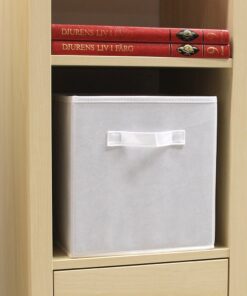 Alternative view of EZOWare Set of 6 Foldable Fabric Basket Bins, 10.5"x10.5"x11" Collapsible Storage Organizer Cube with Handle for Kids Clothes Baby Nursery Toys - White