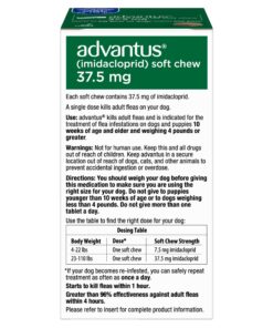 Advantus (Imidacloprid) Chewable Flea Treatment for Large Dogs, 7 Count, 23-110 Pound 22 71HkMogesaL