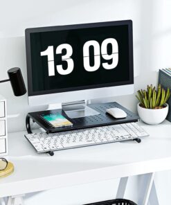 Monitor Stand Riser, Monitor Riser, Laptop Stand for Desk, Laptop Riser, Desk Organizer for Monitor, Laptop Shelf w/Vented for Screen, Computer Stand for Laptop, PC, Printer, for Home & Office Black 28 71HkeIJvn1L