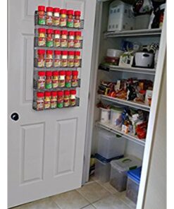 Spice Rack Organizer – Space Saving Wall Mount 5-Tier Wire Shelves for Pantry or Cabinets – Kitchen Organization and Storage by Home-Complete (Black) 24 71Hkyfwbm1L