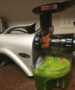 Omega NC800HDS Cold Press Juicer Machine, Vegetable and Fruit Juice Extractor and Nutrition System, Dual-Stage Slow Masticating Juicer, 150 W, Silver 40 71Hl1nsIlbL