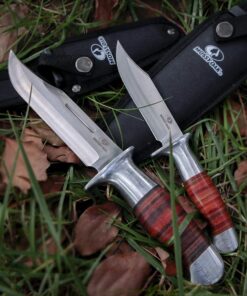 Mossy Oak Fixed Blade Bowie Knife, 2-piece Hunting Knife with Leather Handle Featuring Laser Pattern, Sheath Included 28 71HlILf2ML