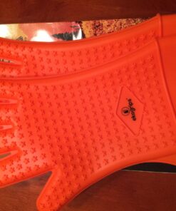 Jolly Green Products Ekogrips Premium Heat-Resistant BBQ Gloves for Cooking and Meat Handling, Kitchen Oven Gloves, Fireplace Accessory, Campfire Gloves, BBQ Mitt, Dishwashing Gloves (Orange, L/XL) Orange 43 71HlKXZNKML