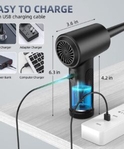 ZARIMI Compressed air Duster - Keyboard Cleaner for Office no Canned Reusable Good Replacement Can Electric 91000RPM Cordless air Duster pc 7600mAh -pc Cleaning-air Blower-car dusters-Electric 45 71Hm4cVFtEL