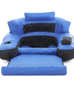 Swimline Inflatable Durable Fabric Swimming Pool Floating Lounger Chair with Armrest, Backrest, and Built-in Cupholder for Adults and Kids, Blue 11 71HmXE2B2L