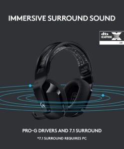 Logitech G733 Lightspeed Wireless Gaming Headset with Suspension Headband, Lightsync RGB, Blue VO!CE mic technology and PRO-G audio drivers - Black 29 71HmkzuQrrL