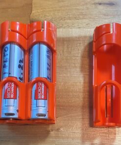 Storacell SL18650ORG by Powerpax SlimLine 18650 Battery Caddy, Orange, Holds 4 Batteries (Not Included) 1 Count (Pack of 1) 14 71Hn atQX8L