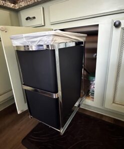 simplehuman 30 Liter / 8 Gallon Under Counter Kitchen Cabinet Pull-Out Trash Can, Heavy-Duty Steel Frame 40 71HnrMMaxGL