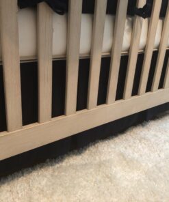 CaSaJa Classic Microfiber Crib Skirt with 2 Sides Pleated, Soft Breathable Dust Ruffle Fits Standard Crib and Toddler Bed, Navy Blue Color for Boys, 14 inches Drop, Navy 20 71HoGKXFbeL