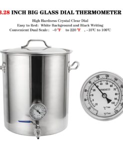 3" Dial 2" Probe FERRODAY 1/2 NPT Stainless Steel Thermometer Dial Thermometer 1/2 NPT Homebrew Kettle Thermometer Weldless with O-Rings 0-220ºF Kettle Thermometer Stainless Steel Brew Pot Thermometer 13 71HoL1BvWaL