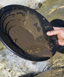 Alternative view of SE 12 Inch Gold Panning Pan - Dual Riffles for Easier Mining and Prospecting, Black 12"