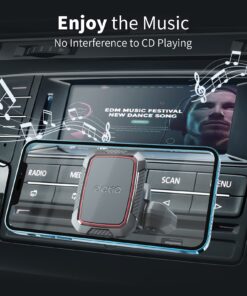 OQTIQ Magnetic CD Phone Car Mount for Car CD Player, CD Slot Car Phone Mount Holder with Built-in 6 Strong Magnets, Compatible with iPhone Samsung Galaxy LG and More Black-Red 31 71HpE7CdmML
