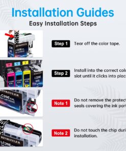 BINKSYLER LC20E XXL BK/C/Y/M Ink Cartridges Super High Yield Replacement for Brother LC20EBK LC20EC LC20EM LC20EY Work for Brother MFC-J985DW J985DWXL J775DW J5920DW Printer (3BK 3C 3M 3Y) 12 Pack 3 Black 3 Cyan 3 Magenta 3 Yellow 12 71HpY0bzOLL