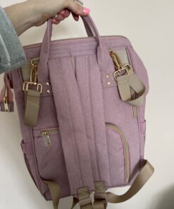 AMILLIARDI Diaper Bag Backpack - 6 INSULATED Bottle Holders - Detachable Stroller Straps (Light Pink) Light Pink 37 71HplzVkzL