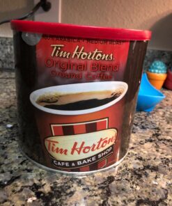 Tim Hortons Original Blend, Medium Roast Ground Coffee, Canada’s Favorite Coffee, Made with 100% Arabica Beans, 32.8 Ounce Canister 2.05 Pound (Pack of 1) 38 71Hq6mGtlVL