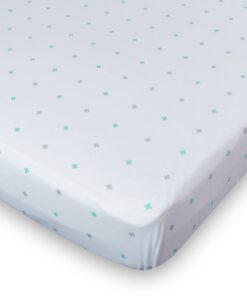 Ziggy Baby Crib Sheet Fitted Jersey Cotton (Chevron Cross Blue/Grey) Chevron Cross Blue/Grey 22 71Hqg0hTYSL