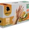 GORILLA SUPPLY 500 BPA Free Premium Disposable Gloves Poly PE LDPE Plastic for Kitchen Food Handling Food Prep Latex & Powder Free (500 Count, Large) Large (Pack of 500) 13 71Hqm2nMUBL