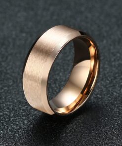 VNOX Personalized Custom 8MM Stainless Steel Plain Wedding Band Ring for Men,Black/Gold Plated/Silver Rose Gold Plated-Plain 7 9 71HqoICEjKS