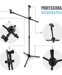 Tripod Boom Microphone Stand - Fully Adjustable Black Mic Stand & Holder - Maximum Stability Safe Knob Lock - Anti-Slip Rubber Tripod Ends - Lightweight & Portable By Sure Luxury 8 71HrAVMxQkL